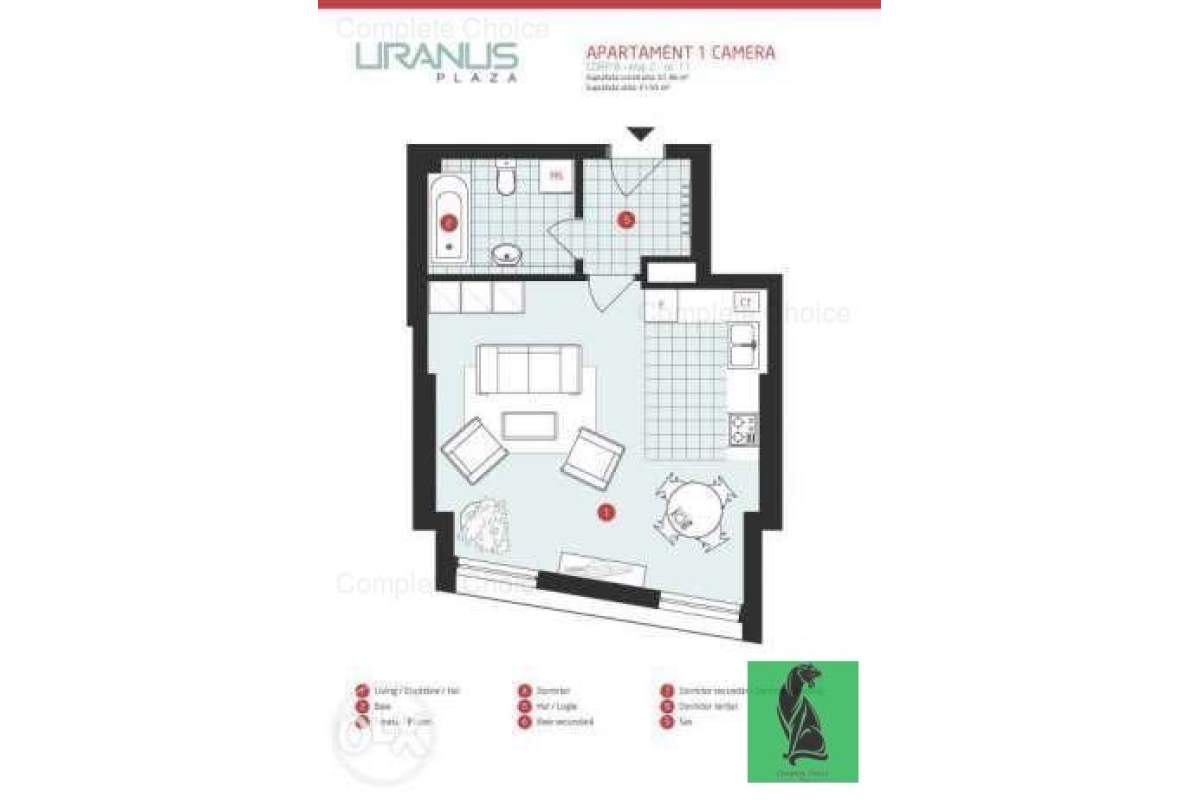 Apartament 1 camera, Uranus Plaza,Soarelui