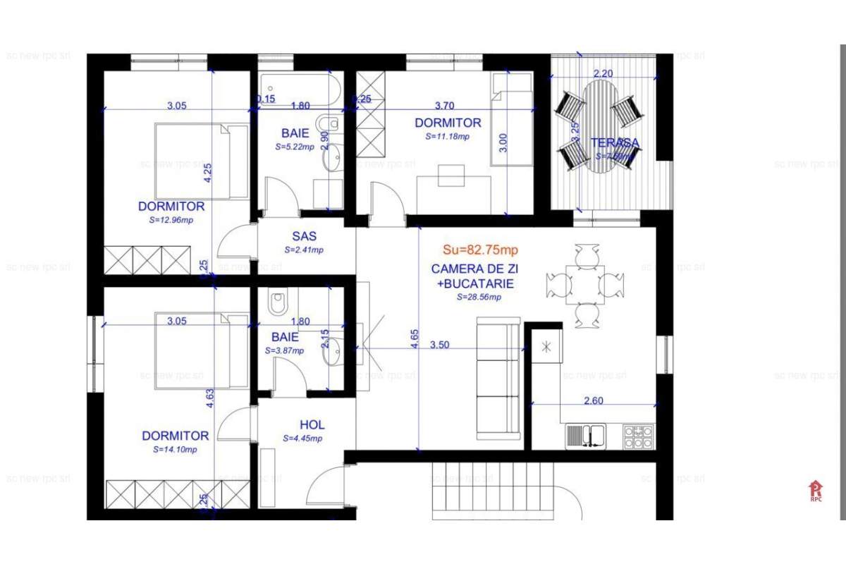 de inchiriat apartament cu 3 dormitoare