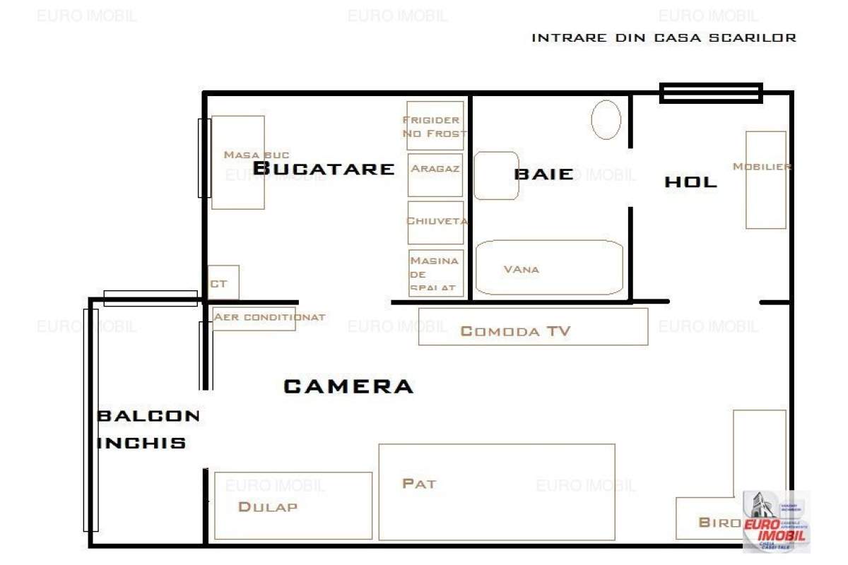  Inchiriere apartament cu 1 camera, mobilat, utilat, Ultracentral